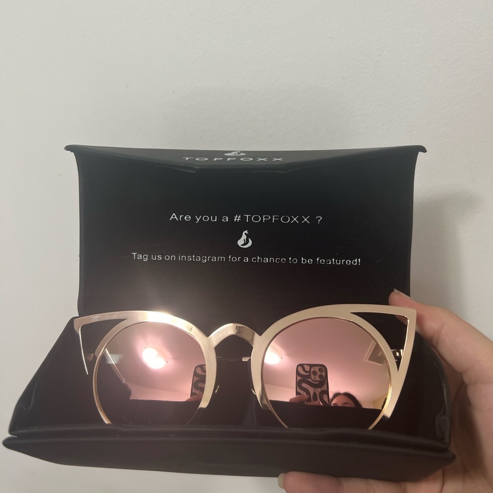 Topfoxx pink/rose gold cat eye sunglasses